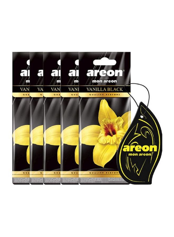 مجموعة معطرات جو للسيارة من 5 قطع - برائحة فانيلا بلاك