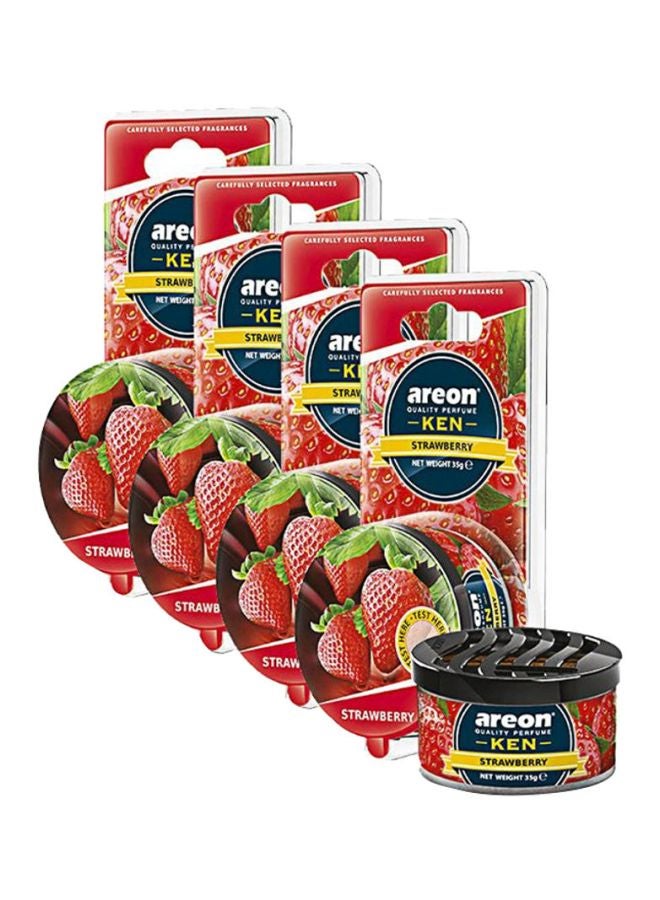 مجموعة معطر هواء للسيارة برائحة الفراولة من 4 قطع