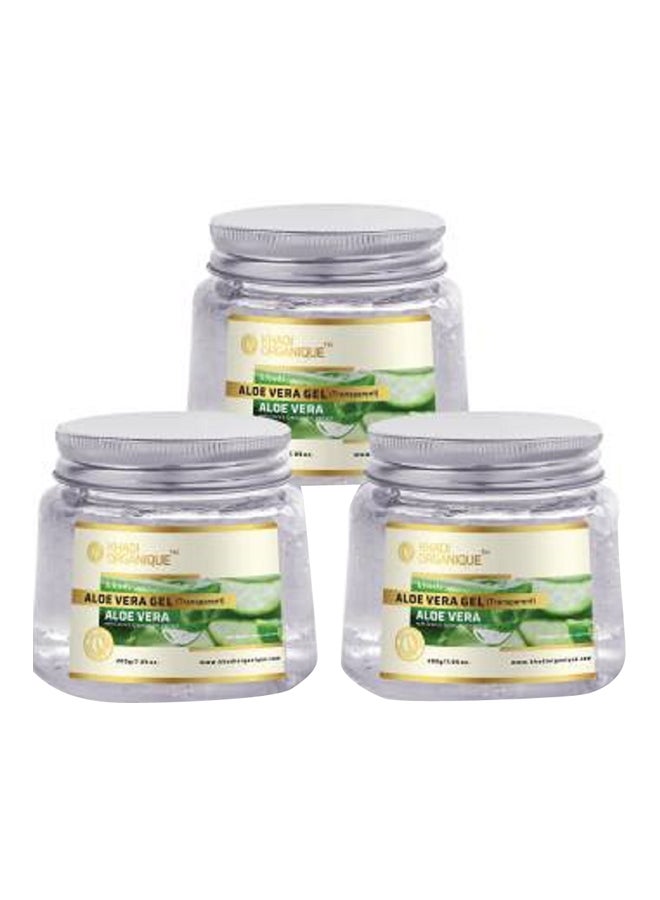 Khadi ORGANIQUE Pack Of 3 Transparent Aloe Vera Gel 600grams  - Image 1