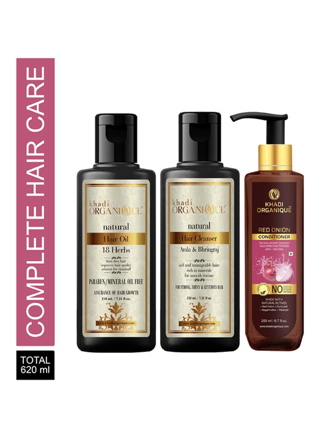 كادي أورجانيك مجموعة مكونة من 3 عبوات زيت شعر بخلاصة الأعشاب ومنظف للشعر بخلاصة الأملا والبرينجراج والبصل الأحمر 620ملليلتر - Image 2