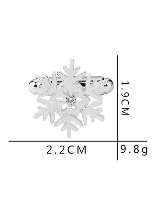 QiaoKai Snowflake Pattern Stylish Cufflinks  - Image 2