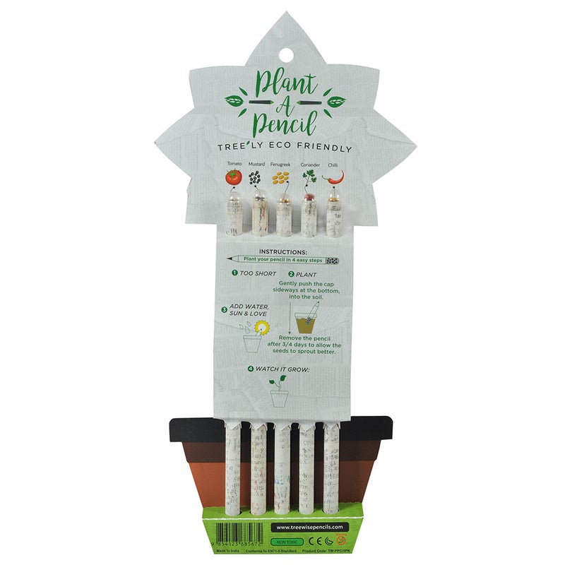 تري وايز أقلام رصاص داكنة جداً قابلة للزراعة غير مصنوعة من الخشب مقاس HB2 من Treewise 23سم - Image 3
