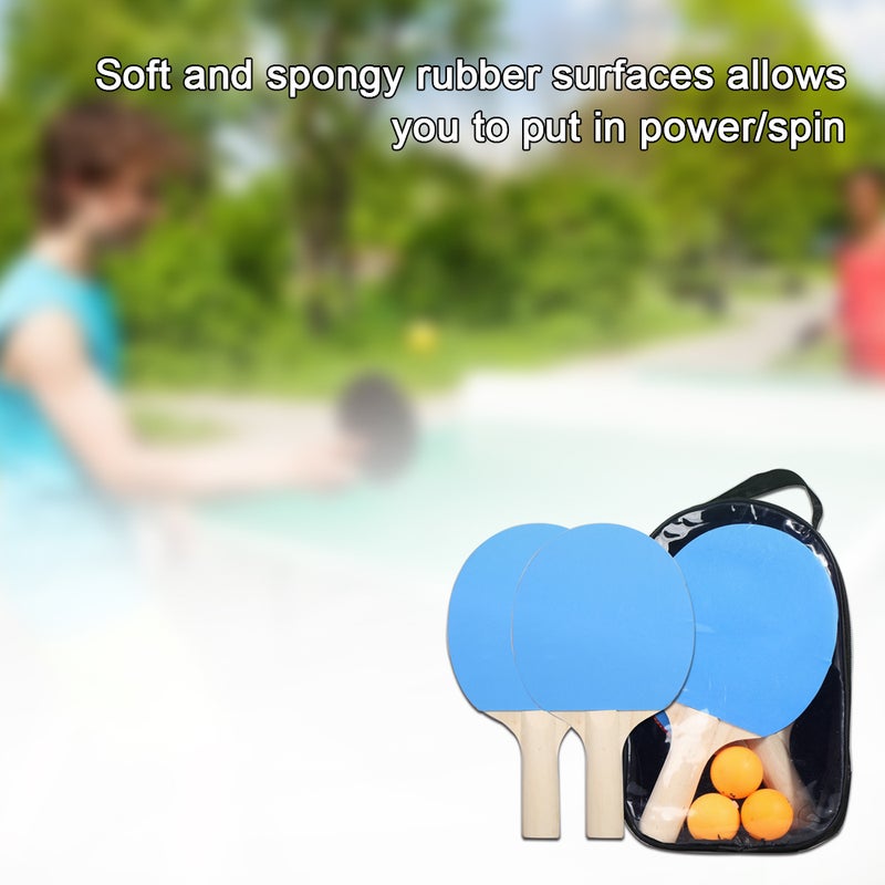 Generic 5-Piece Table Tennis Racket And Balls Set 27.0x17.0x7.0cm  - Image 4