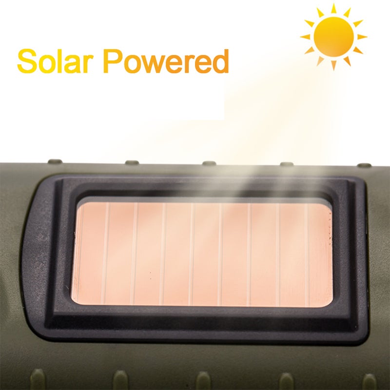 Generic Hand Crank Solar Powered Rechargeable Flashlight 13.0x5.5x3.7cm - Image 5