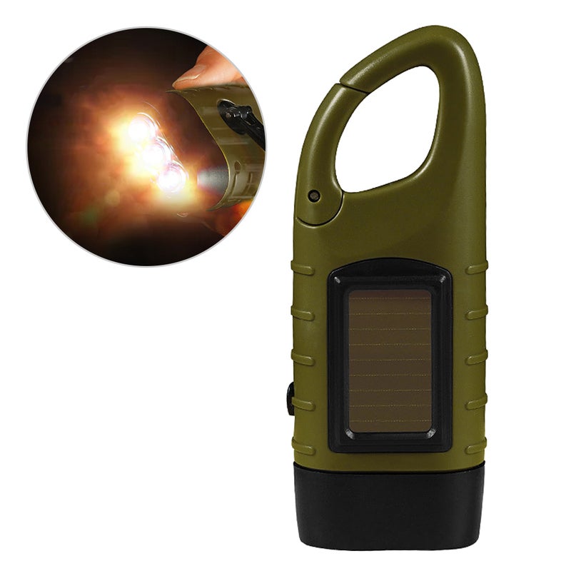 Generic Hand Crank Solar Powered Rechargeable Flashlight 13.0x5.5x3.7cm - Image 4