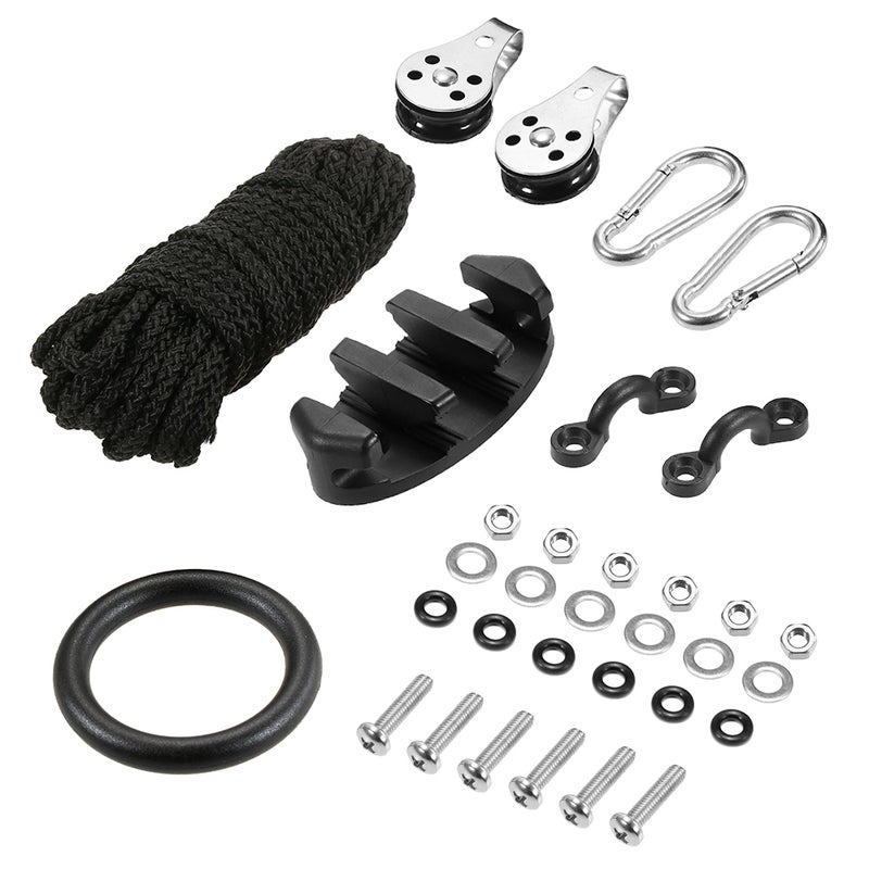 Generic - Trolley Kit With Rope Cleat Pulley Rigging Ring For Kayaks Canoes 24.0x7.0x4.0cm - Image 1