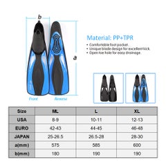 Generic Snorkel Goggles With Pair Of Swimming Fins 70.0x27.8x0.1cm  - Image 4