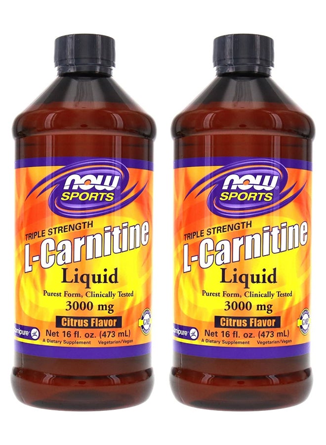 Now Foods Pack Of 2 Triple Strength L-Carnitine Citrus Liquid 946 ml - Image 1