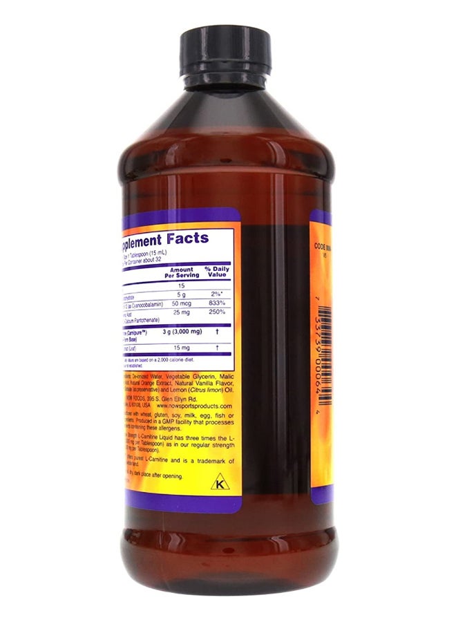 Now Foods Pack Of 2 Triple Strength L-Carnitine Citrus Liquid 946 ml - Image 3