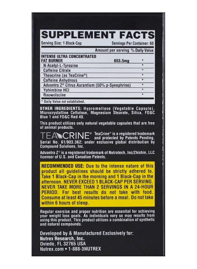 Nutrex Research Lipo-6 Black Intense Fat Burner Supplement - 60 Capsules  - Image 3