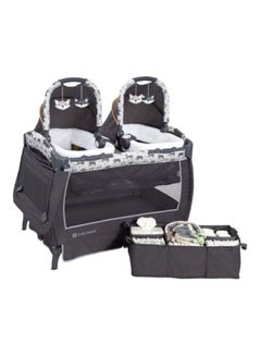 babytrend Twins Nursery Center Travel Bed - Goodnight Forest  - Image 1