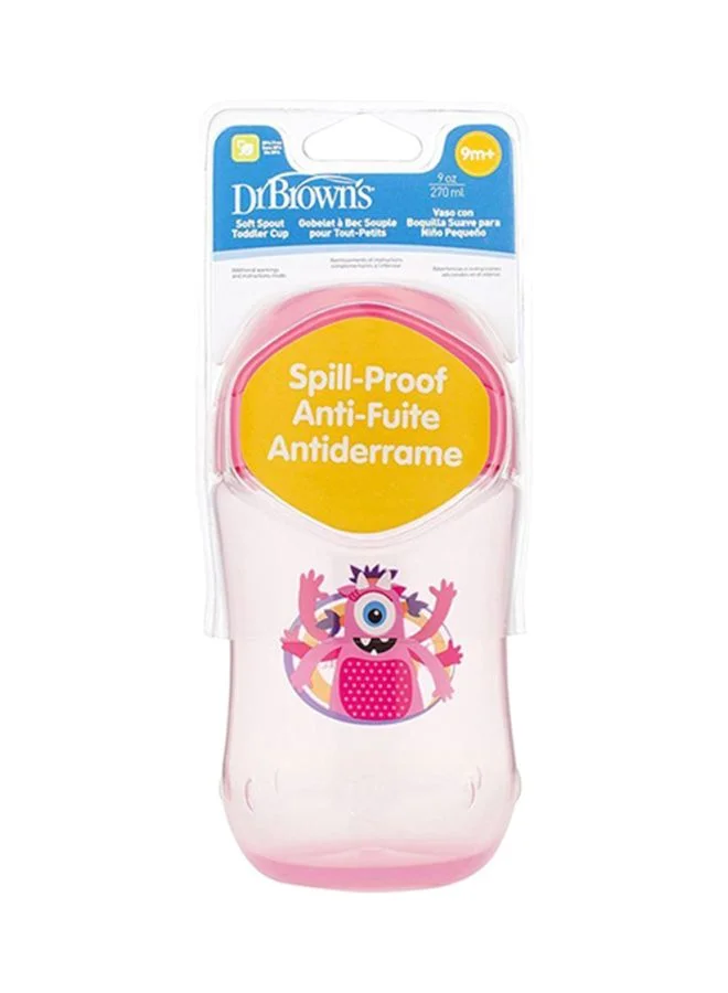 Dr. Brown’s Soft-Spout Stage 2 Transition Cup With Lid - Pink