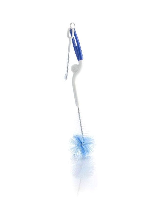 pigeon - 2-In-1 Bottle And Nipple Brush, Blue/White, 1 Piece - Image 1