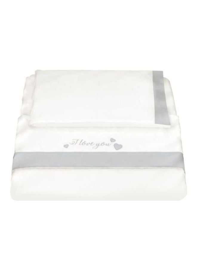 cam 3-Piece Cotton Sheet And Pillowcase Set - White  - Image 1