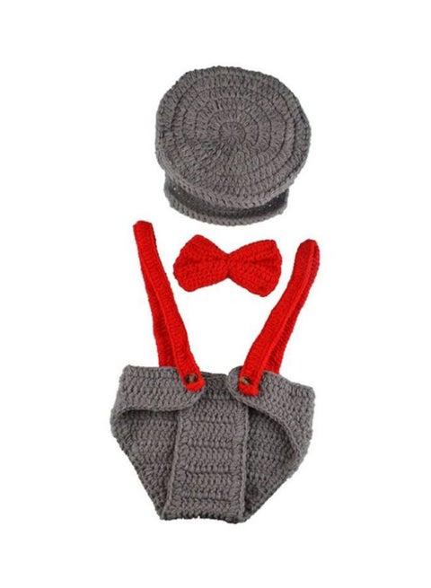 3-Piece Handmade Crochet Knitted Baby Props Outfit Set