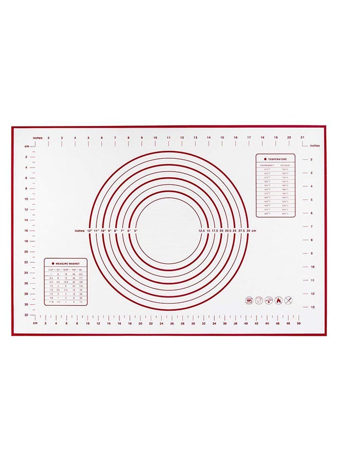 SKY-TOUCH Non-Stick Kneading Rolling Dough Baking Mat White/Red 60 x 40cm - Image 1