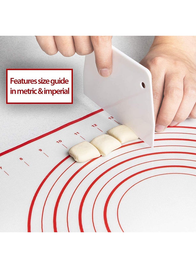SKY-TOUCH Non-Stick Kneading Rolling Dough Baking Mat White/Red 60 x 40cm - Image 2