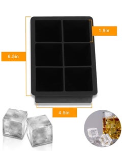 SKY-TOUCH 2-Piece Silicone Ice Cube Trays Set Black 6.5inch  - Image 2