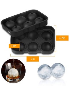 SKY-TOUCH 2-Piece Silicone Ice Cube Trays Set Black 6.5inch  - Image 3