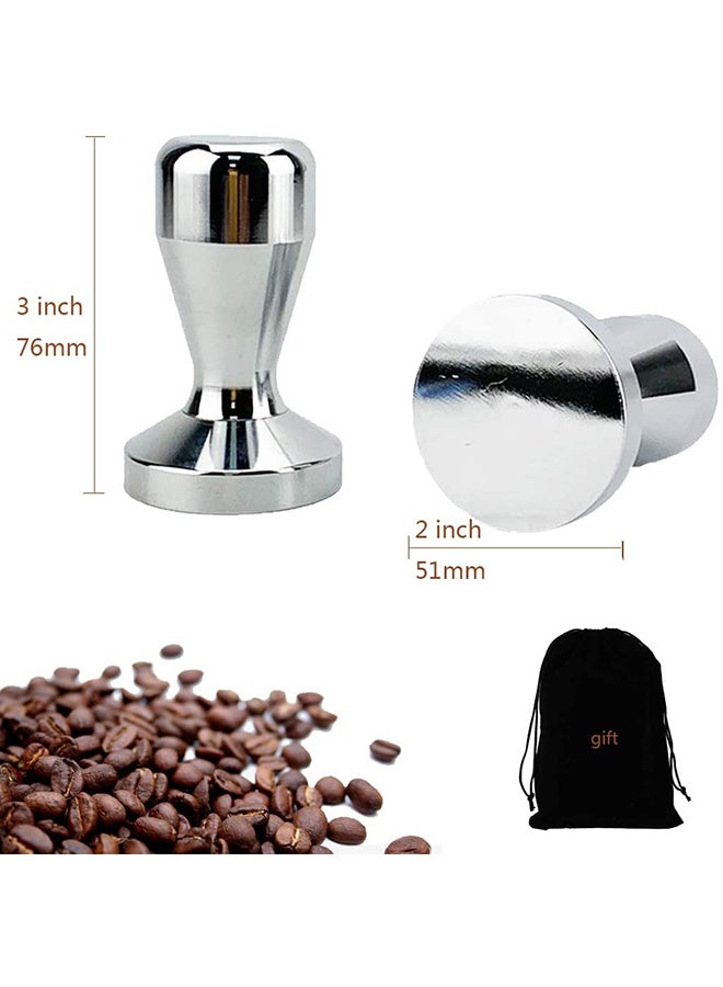 Chrome Plated Base Coffee Tamper Silver 51mm - v1599685150/N39599868A_3