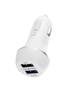 وبو شاحن سيارة بمنفذ USB مزدوج طراز CD-004 أبيض 
