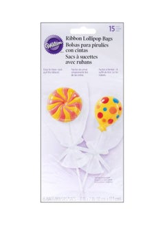 Wilton 15-Piece Lollipop Drawstring Bags Clear 