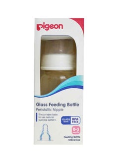 pigeon Peristaltic Nipple Glass Feeding Bottle, 0-3 M, 120 mL  - Image 3