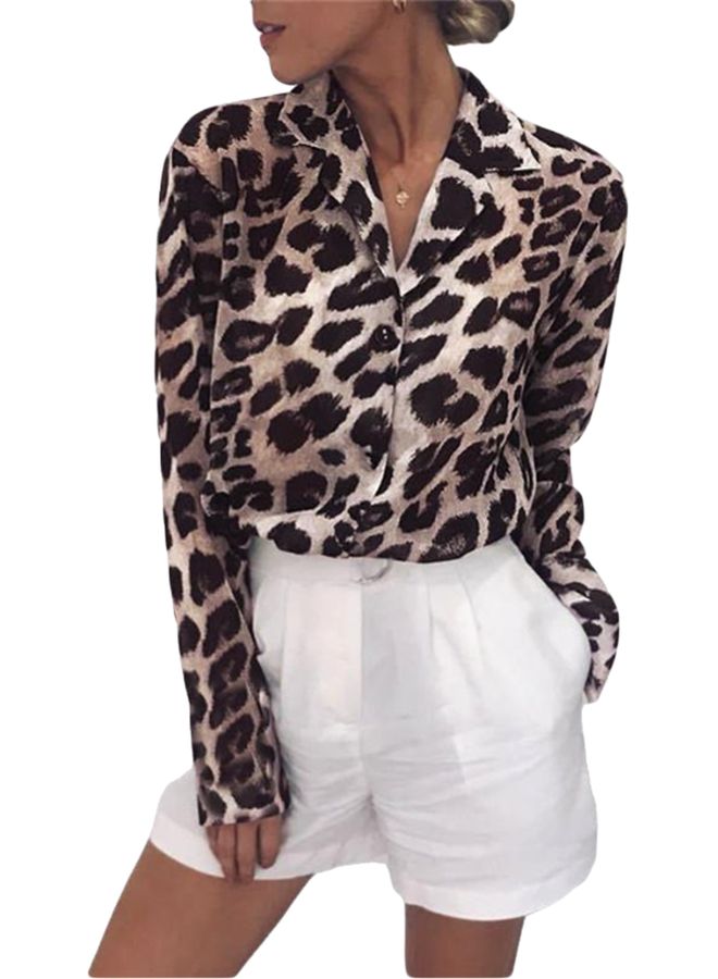 Lucky Leopard Printed Shirt Brown/White/Black  - Image 1