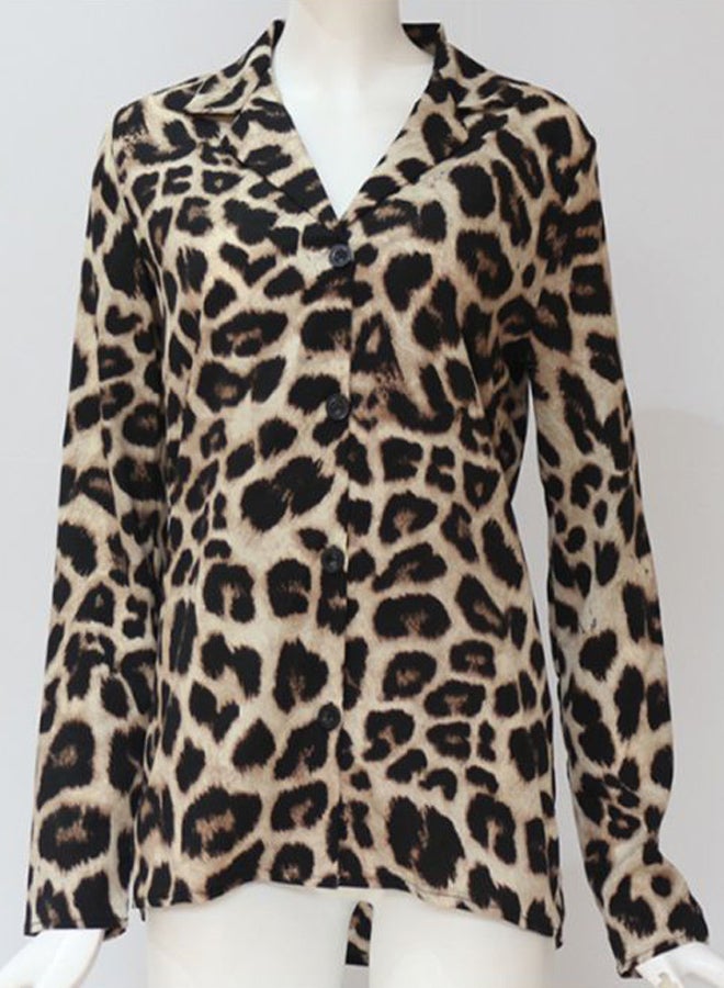 Lucky Leopard Printed Shirt Brown/White/Black  - Image 2