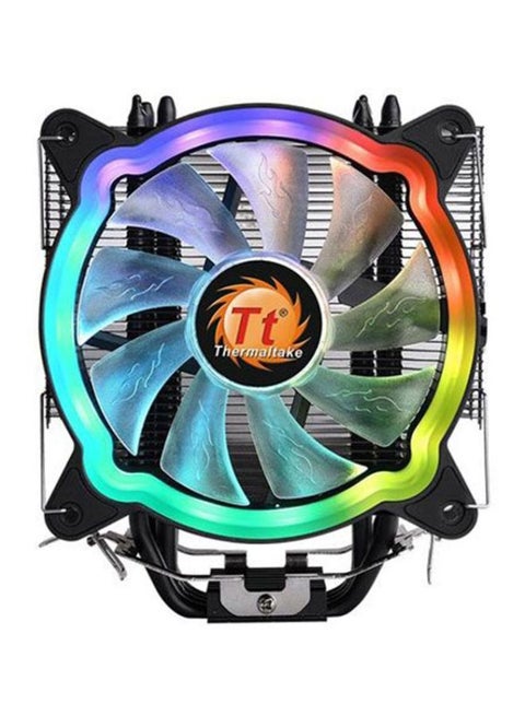 UX200 ARGB Lighting CPU Cooler, Aluminum Fins, Copper Heatpipes, 5.76 W Power Input, 30,000 hours Fan Life Time, 130 W Cooling Power | CL-P065-AL12SW-A Black