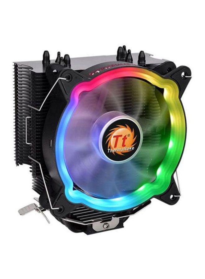 UX200 ARGB Lighting CPU Cooler, Aluminum Fins, Copper Heatpipes, 5.76 W Power Input, 30,000 hours Fan Life Time, 130 W Cooling Power | CL-P065-AL12SW-A Black