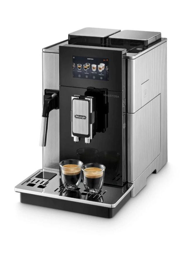 De'Longhi - Maestosa Fully Automatic Bean To Cup Coffee Machine With In Built Grinder,Smart One Touch Hot Chocolate,Cappuccino,LatteMacchiato,Espresso Maker App Lin 1 L 1450 W EPAM960.75.GLM Black/Silver - Image 1