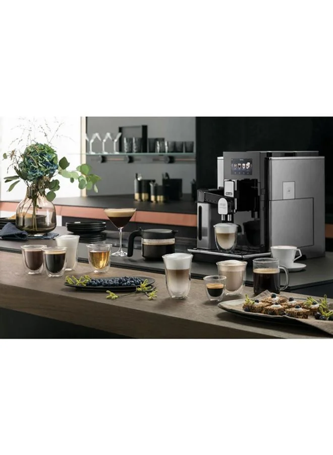 De'Longhi Maestosa Fully Automatic Bean To Cup Coffee Machine With In Built Grinder,Smart One Touch Hot Chocolate,Cappuccino,LatteMacchiato,Espresso Maker App Lin 1 L 1450 W EPAM960.75.GLM Black/Silver