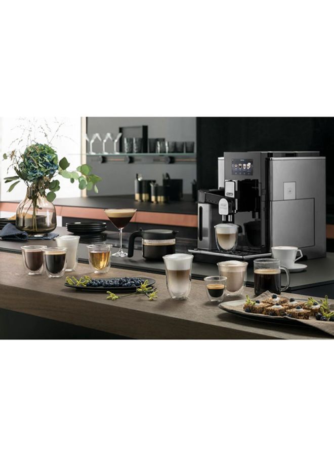 De'Longhi - Maestosa Fully Automatic Bean To Cup Coffee Machine With In Built Grinder,Smart One Touch Hot Chocolate,Cappuccino,LatteMacchiato,Espresso Maker App Lin 1 L 1450 W EPAM960.75.GLM Black/Silver - Image 1
