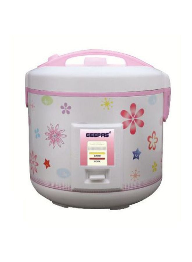 GEEPAS Electric Rice Cooker 1.5 L 500.0 W GRC4334 White/Pink/Green  - Image 1