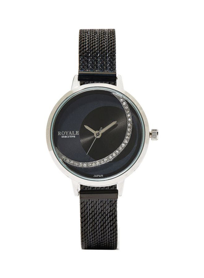 رويال ساعة يد إكزيكيتيف بعقارب طراز RE081J - 32 ملم - لون أسود للبنات  - Image 1