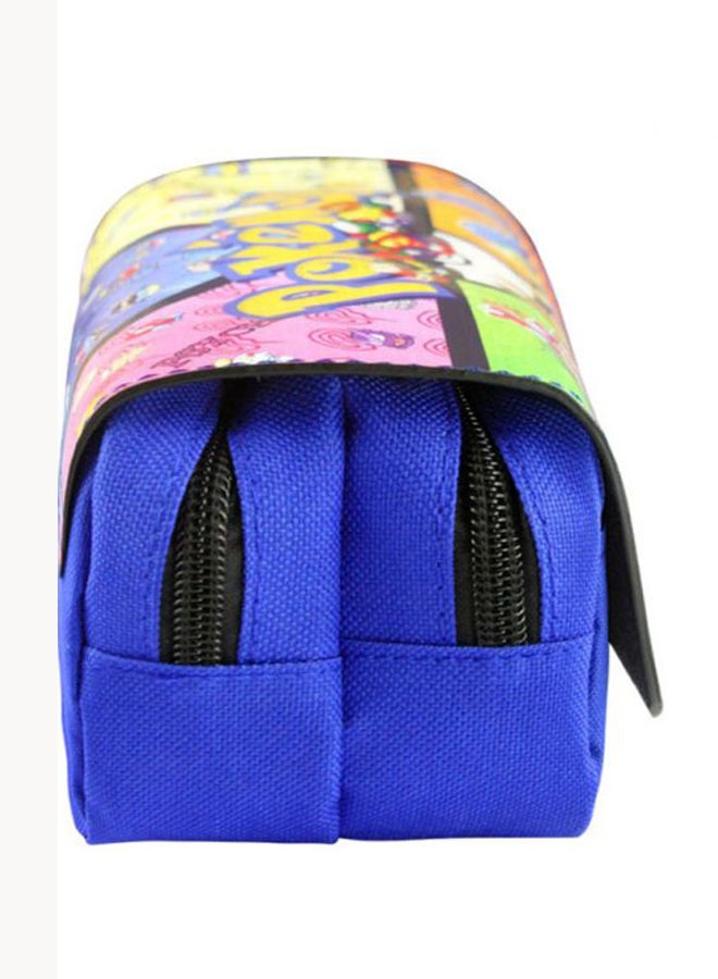 Lucky Pokemon Printed Dual Compartment Pencil Case Blue/Orange/Green - Image 2