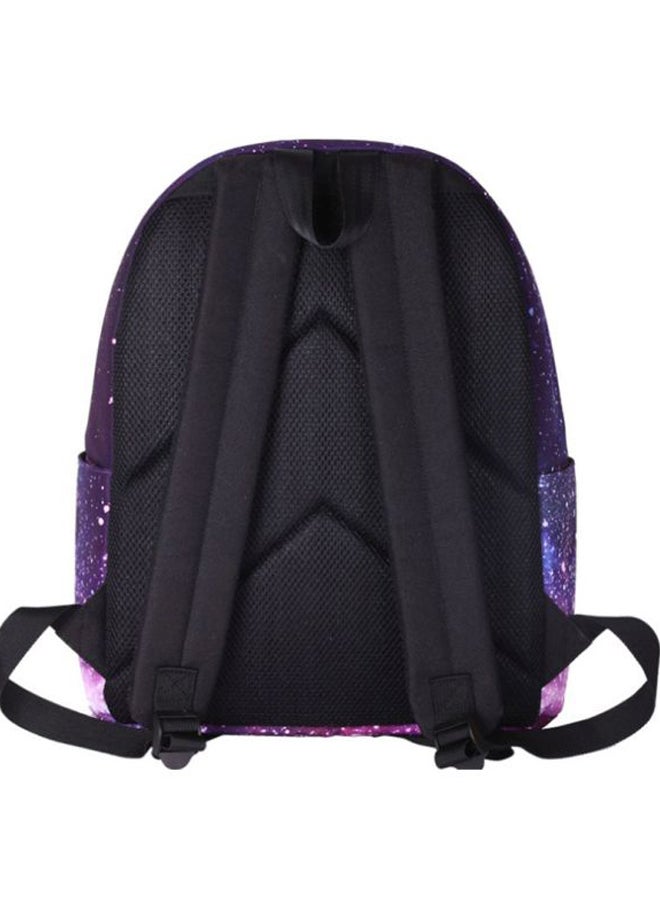 Lucky 3-Piece Kids Starry Sky Printed Backpack Set Purple/Black - Image 2