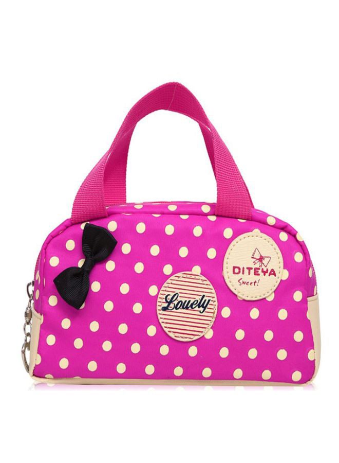 Lucky 3-Piece Girls Polka Dot Printed Backpack Set Pink/White/Black - Image 3
