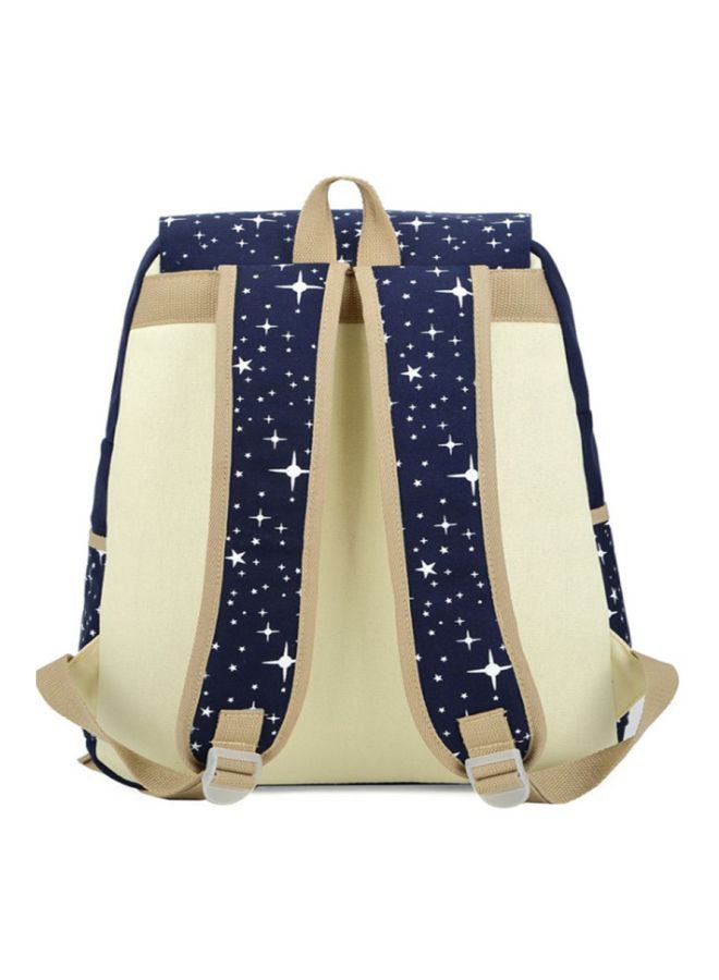 Lucky Canvas School Backpack With Patterned Bookbag And Pencil Case Blue - Image 3