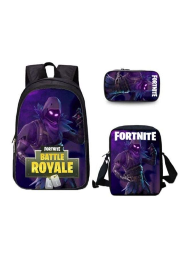 Lucky Fortnite Print Backpack With Shoulder Bag And Pencil Case Multicolour - Image 1
