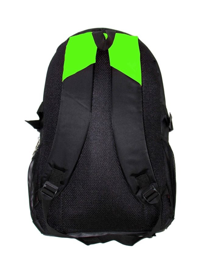 HIGHFLYER Travel Backpack 18 inch Black/Green/White - Image 2