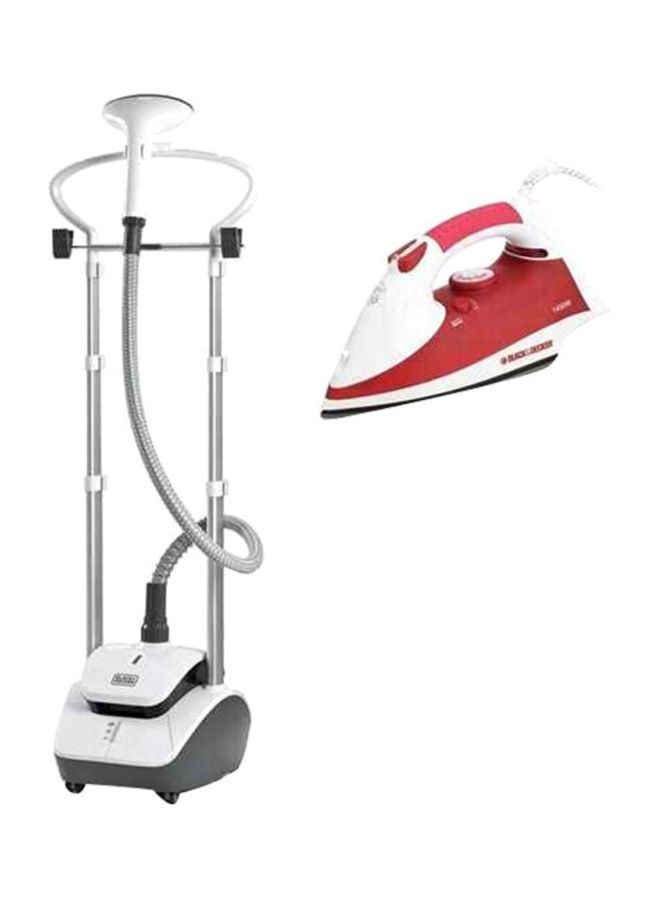BLACK+DECKER Garment Steamer With Steam Iron Set GST2000PR 2.4 L 2000.0 W GST2000PR+Steam Red/White - Image 1