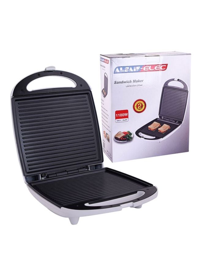 ALSAIF-ELEC Sandwich Maker 1100W 1100.0 W SN7441 White/Black - Image 2