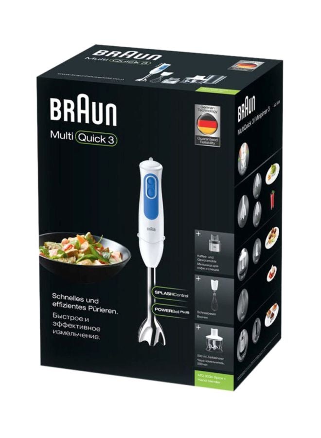 BRAUN - Multiquick 3 Hand Blender 700W MQ3038 White/Blue - Image 1