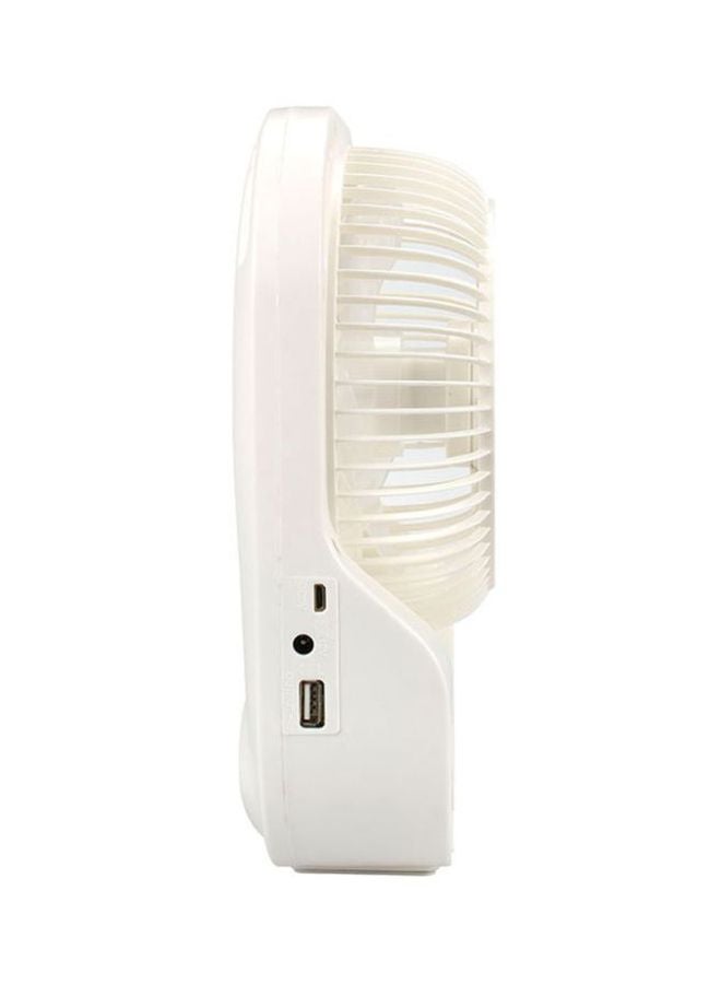 SONASHI - 6 Inch Rechargeable Mini Fan With Led Light - 3 Speeds High/Medium/Low | Solar Charge & Power Bank Functions | Continuous Working Of 3 Hours(High), 6 Hours(Mid) & 14 Hours(Low) SRF-607NR Red/White - Image 1