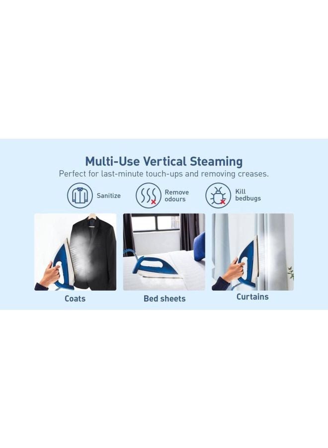 Tefal - Liberty Steam Iron 1.5 L 2200 W SV7030M0 Blue/White - Image 1