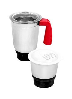 GEEPAS 3-Piece  2-In-1 Mixer Grinder With Jars Set 550.0 W GSB5456N Red/White/Silver  - Image 3