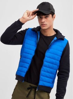BlueAge Capsule Padded Hooded Jacket Blue/Black  - Image 4