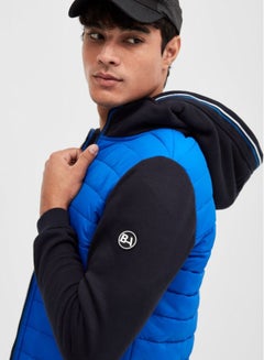 BlueAge Capsule Padded Hooded Jacket Blue/Black  - Image 3